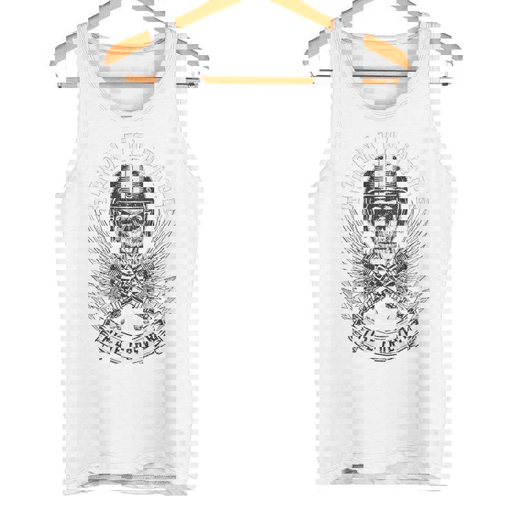 Born To Race Ride Forever スカルバイカーデザイン タンクトップ