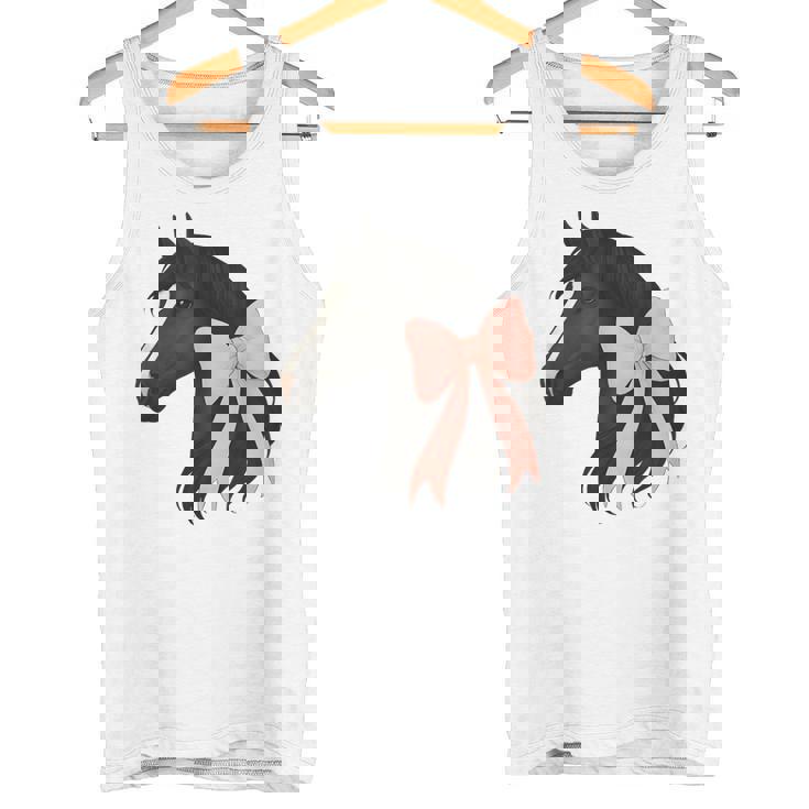 Cute Horse Pink Coquette Bow Horse Lover Tank Top