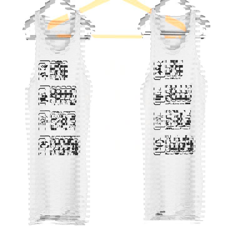 Eatleep Ride Repeat オートバイ バイク モーターサイクリスト 格言 タンクトップ