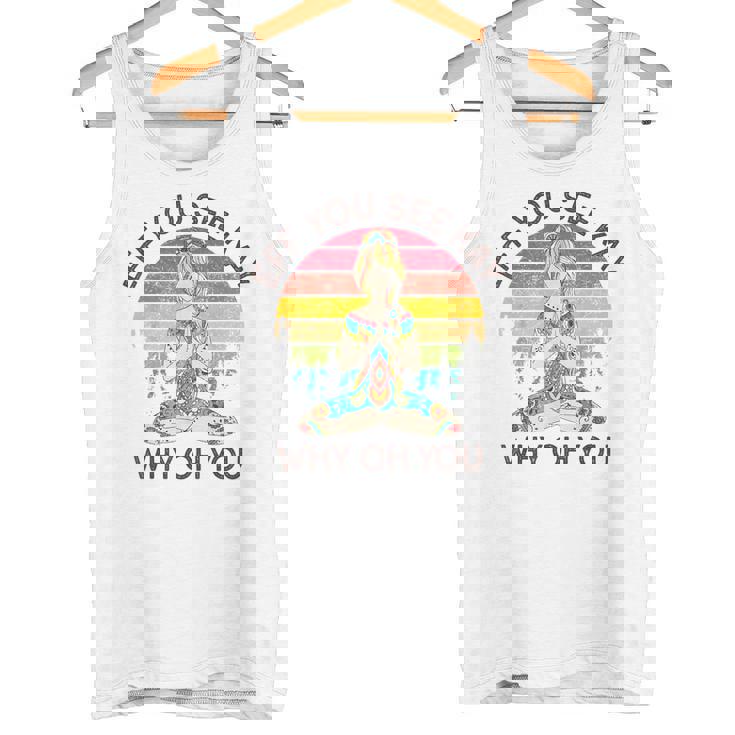 Eff Youee Kay Why Oh You レトロ サンセット タトゥーガール ヨガ タンクトップ