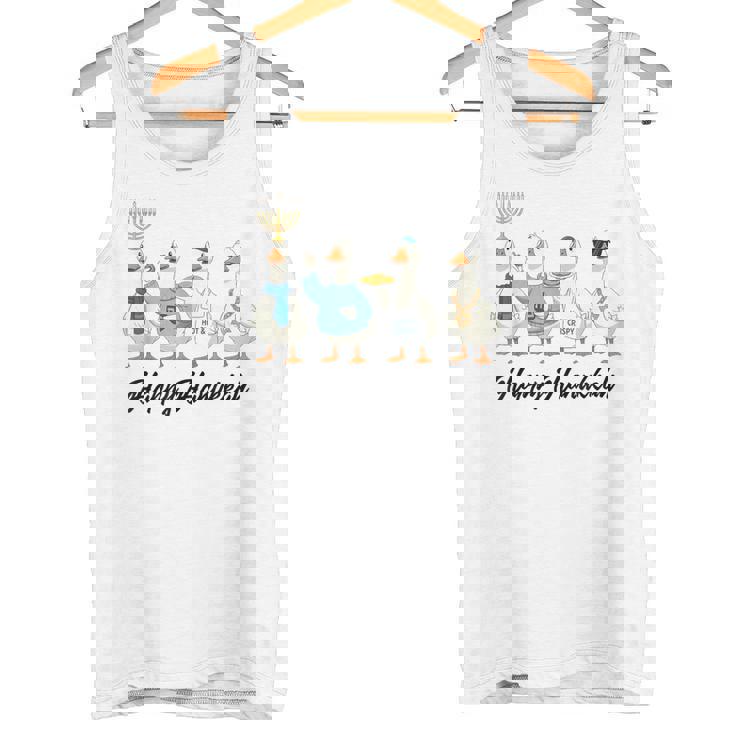 Hanukkah Goose Happy Hanukkah Menorah Dreidel Jewish Tank Top