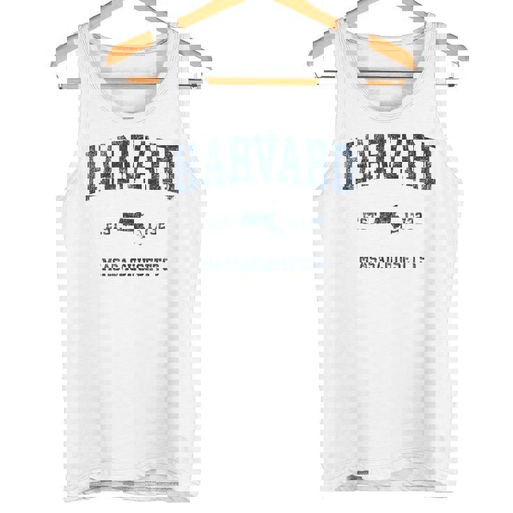 Harvard マサチューセッツ州 ヴィンテージ スポーツ デザイン ネイビー プリント タンクトップ