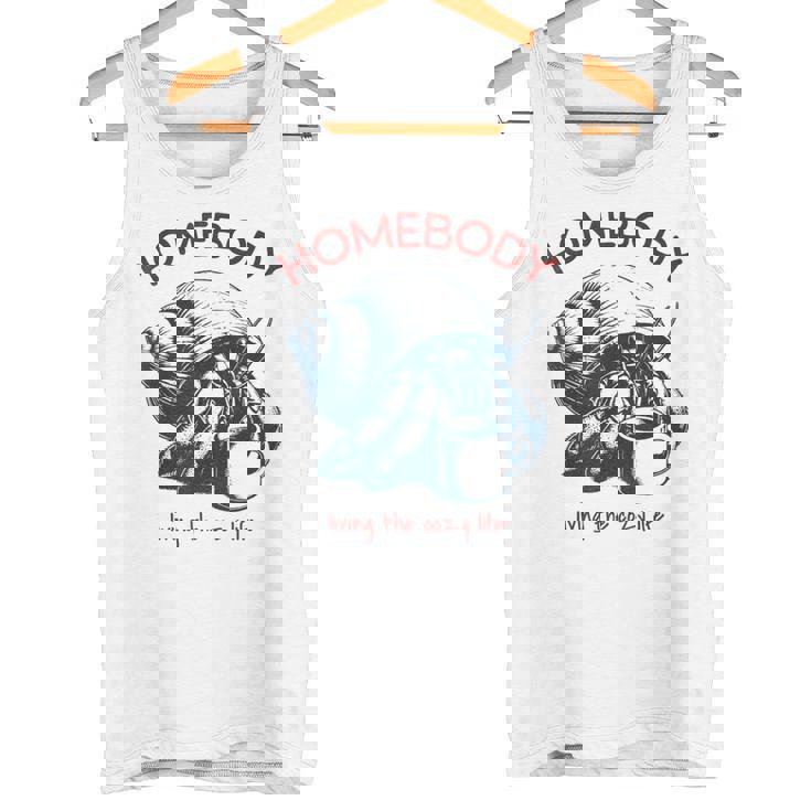 Homebody 居心地の良い生活 面白いヤドカリとコーヒー タンクトップ