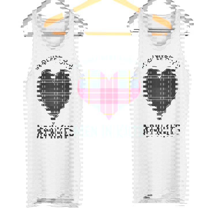 I'm Only Here For The In Kilts タータンチェック ハート タンクトップ