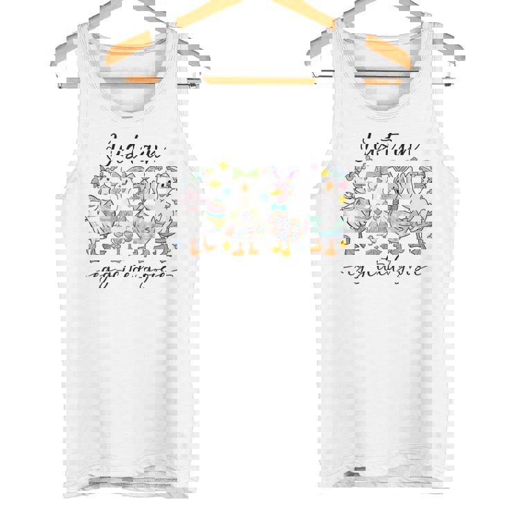 Just An Egg-Cited Goose キュート イースター バニー アヒル ファミリー 春 タンクトップ