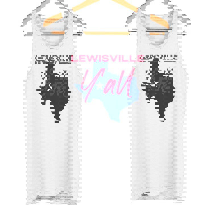 Lewisville Texas Y'All TX Pride State Map Cute Tank Top