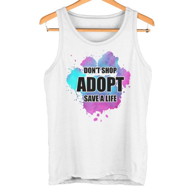 No Compres Adoptar Acuarela Perro Paw Animalhelteroluntario Camiseta sin mangas