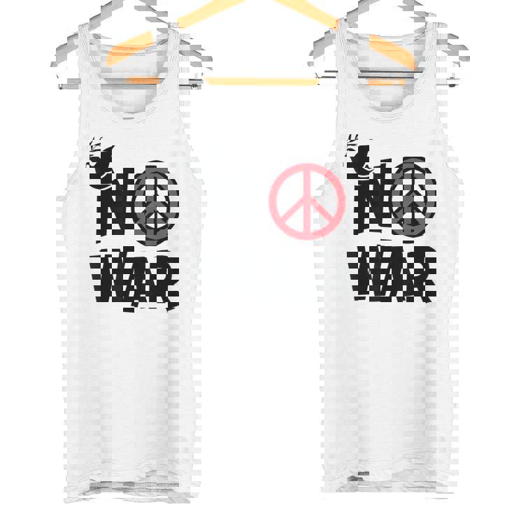 No War 反戦 平和の鳩 タンクトップ