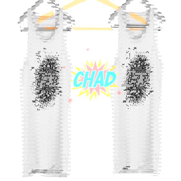 Personalized Name Comic Pop Art Superhero Chad Tank Top