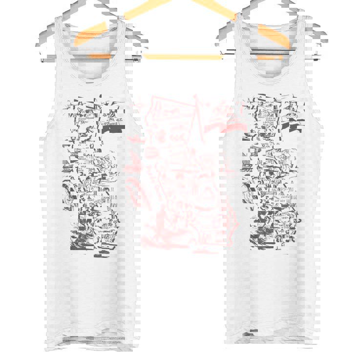 Trendy California Republic Landmarks Map Outlineintage タンクトップ