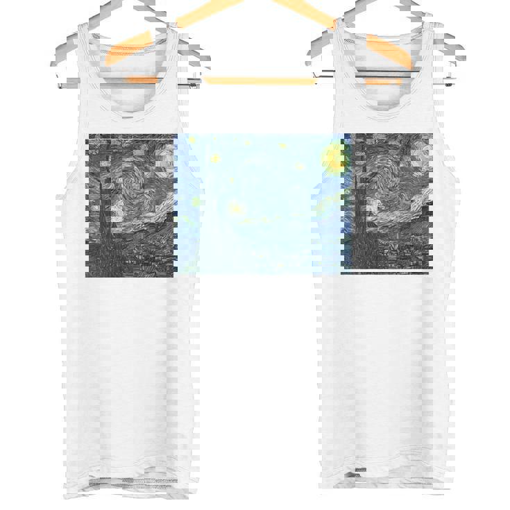 【バックプリント・背中側】ゴッホ／星月夜【世界の名画】高精細画質 フィンセント・ファン・ゴッホ 美術館アート タンクトップ