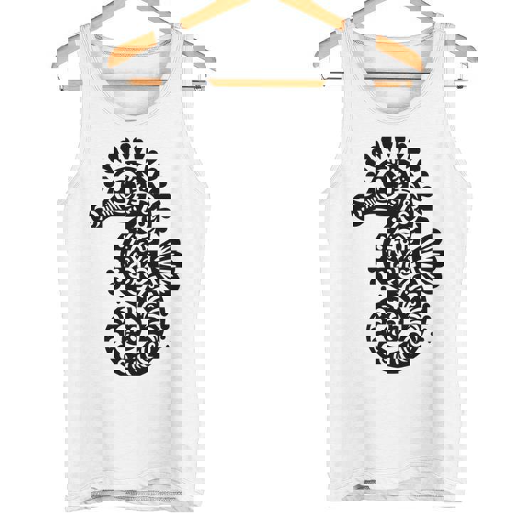 かわいいタツノオトシゴ ポリネシア トライバル マオリ柄 タツノオトシゴ 長袖tシャツ タンクトップ