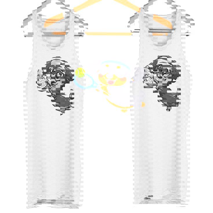 かわいい犬のテニス漫画アート タンクトップ