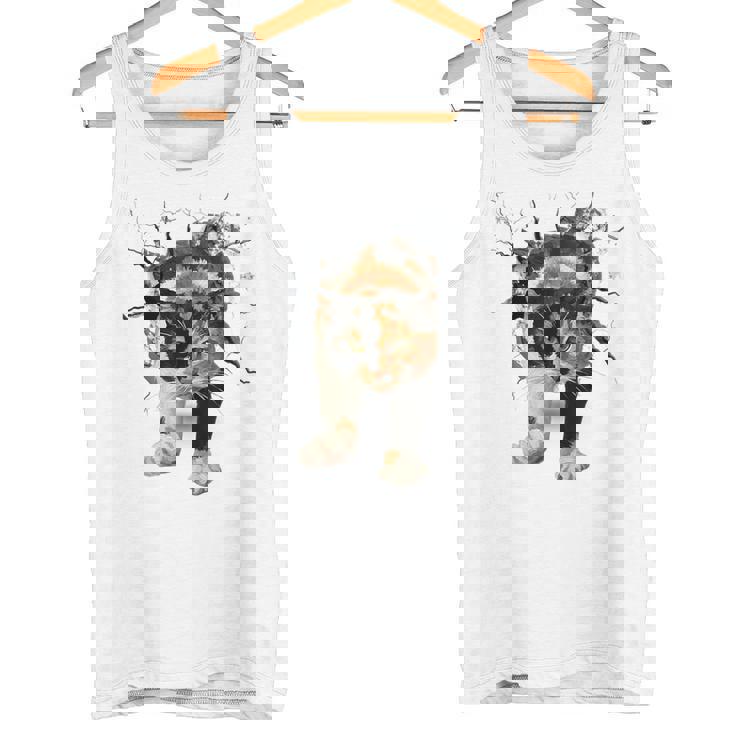 その壁を打ち破れ 三毛猫 福猫 面白 タンクトップ