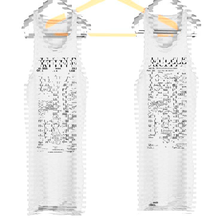 ウクレレ楽器 ウケ ヴィンテージ 特許 図面 プリント タンクトップ