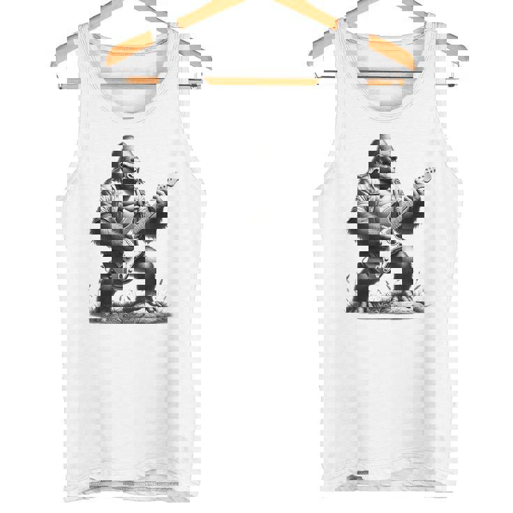 エレキギター ゴリラロックプレーヤー おもしろギフト グラフィック タンクトップ