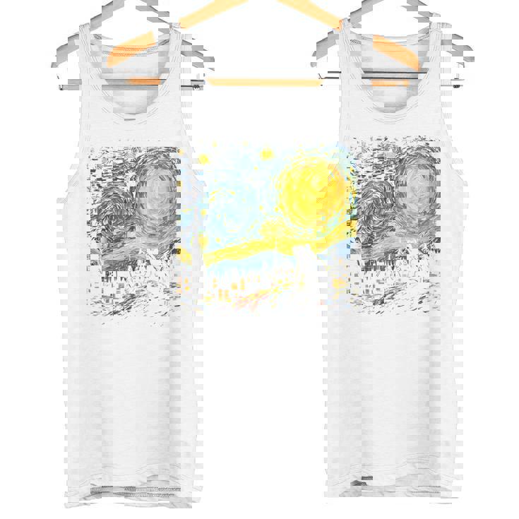 カエル 星月夜 面白い カエル ゴッホ 美的アート ミーム タンクトップ