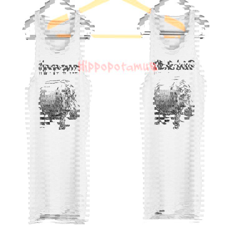 カバ ヴィンテージ シンプル ミニマリスト カバ グラフィック タンクトップ