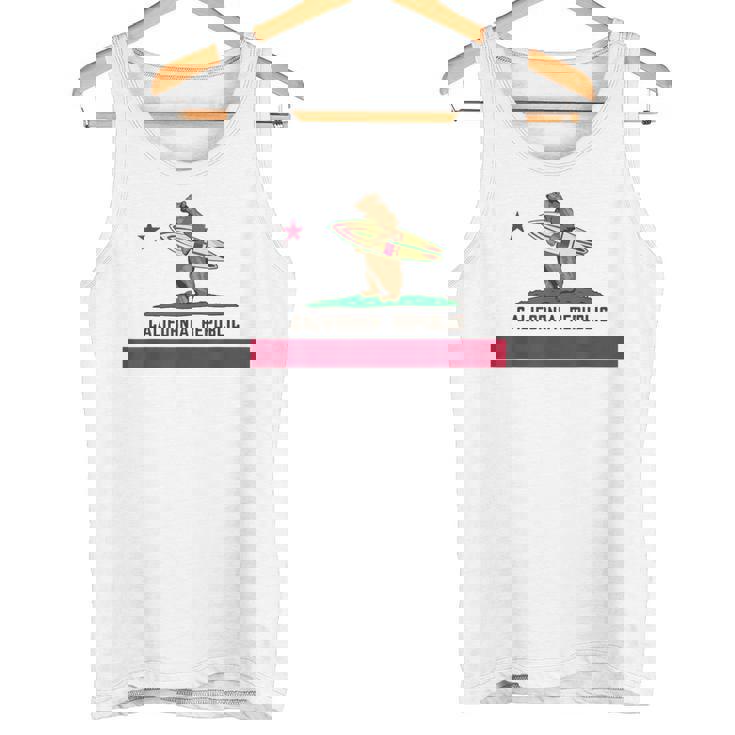 カリフォルニアシャツ、共和国旗カリフォルニアサーフィンベア タンクトップ