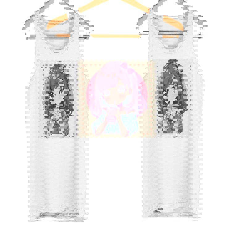 カワイイアニメ ちびガール バブルティー ボバミルク オタク タンクトップ