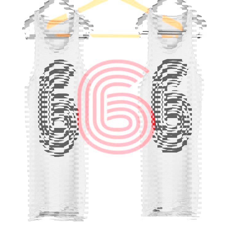 クールなレトロなレタリングジャージ、背番号6 6Eis タンクトップ