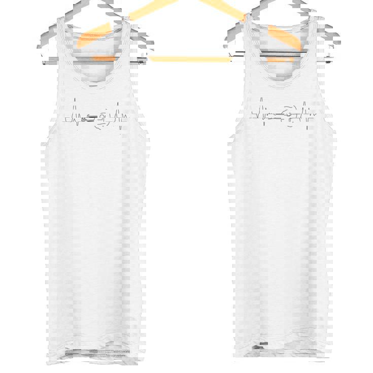 ジャズ、ソウル、クラシック音楽、ハートビートアコースティックギター タンクトップ