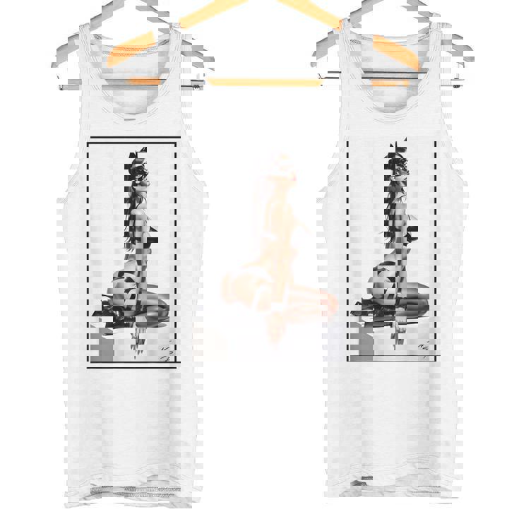 セクシーガールグラフィックtシャツ バッドキティ ピンナップ バックプリント タンクトップ