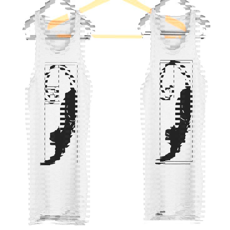 フィボナッチキャット 黄金比プリント タンクトップ