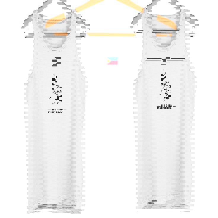 フィリピンの国旗、地図と国の名前 フィリピン タンクトップ