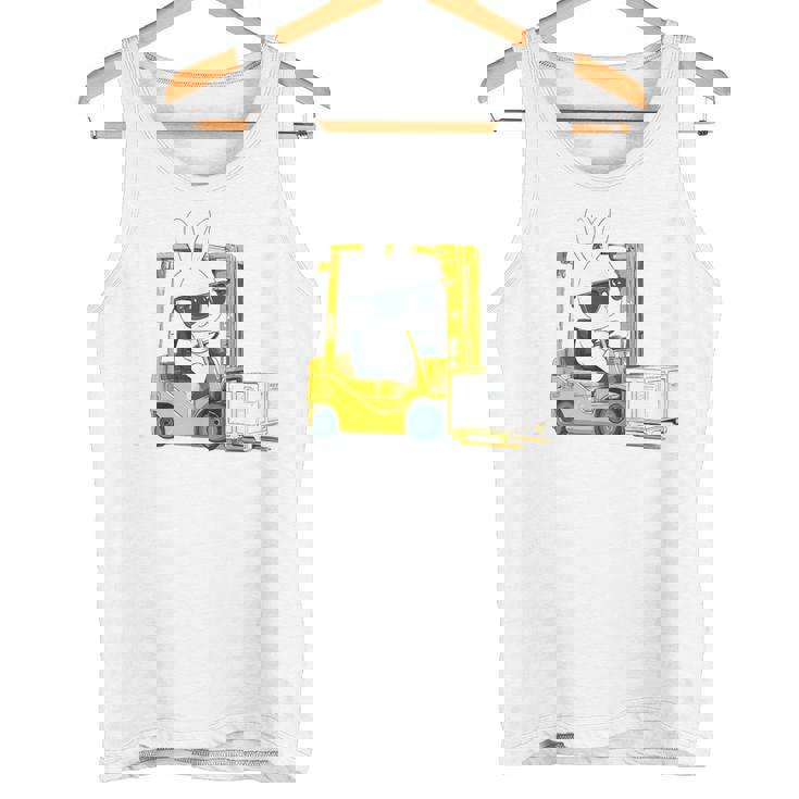 フォークリフト オペレーター フォークリフト ドライバー 物流 うさぎ イースター タンクトップ