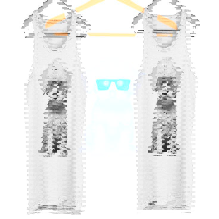 プードル 犬 幾何学的 キュート サングラス アニマル アート プードル タンクトップ