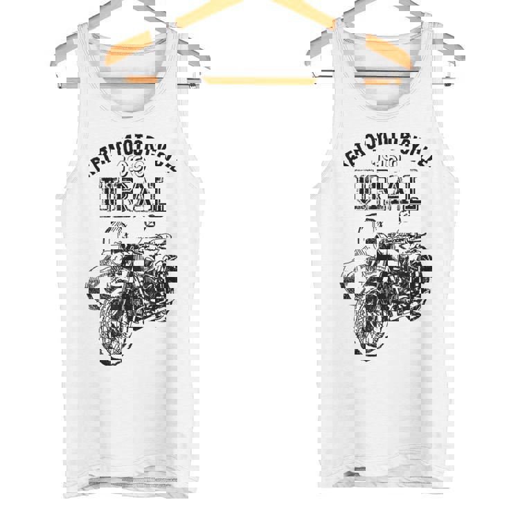 レトロモーターサイクルウラルtシャツ-ヴィンテージサイドカーモーターバイク タンクトップ