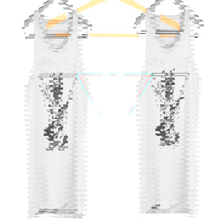 ロックンロール ドッグ ギター ミュージック バイブ タンクトップ