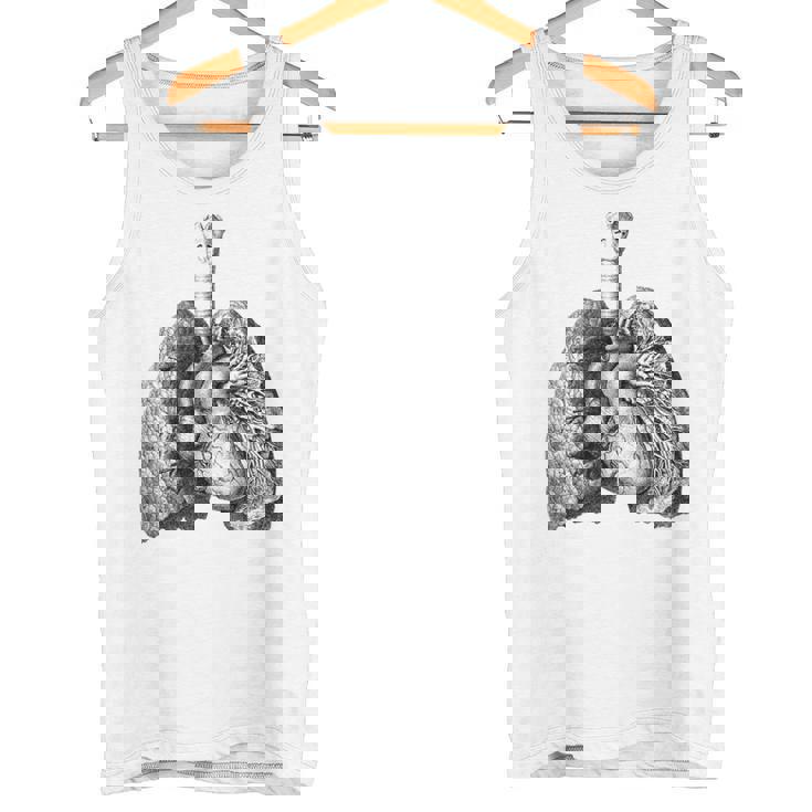 人間の心臓の肺 ビンテージ医療解剖学 解剖学的肺 タンクトップ