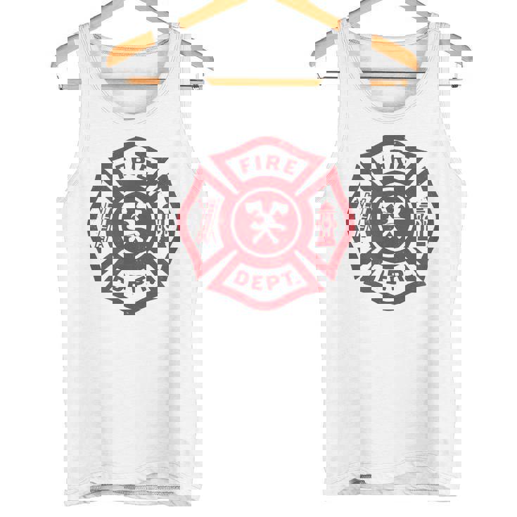 伝統的な消防署救助隊員エンブレムアート。 タンクトップ