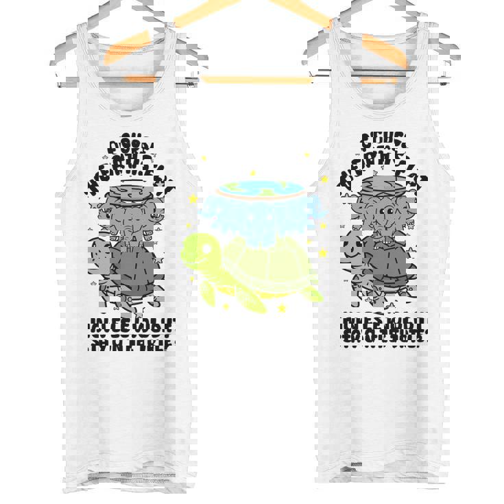 平らな地球協会 面白い陰謀論 亀の象 長袖tシャツ タンクトップ