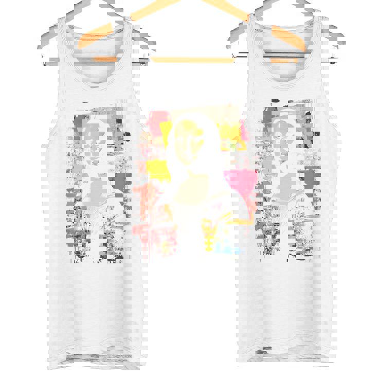 抽象グラフィティ モナリザ バックプリント タンクトップ