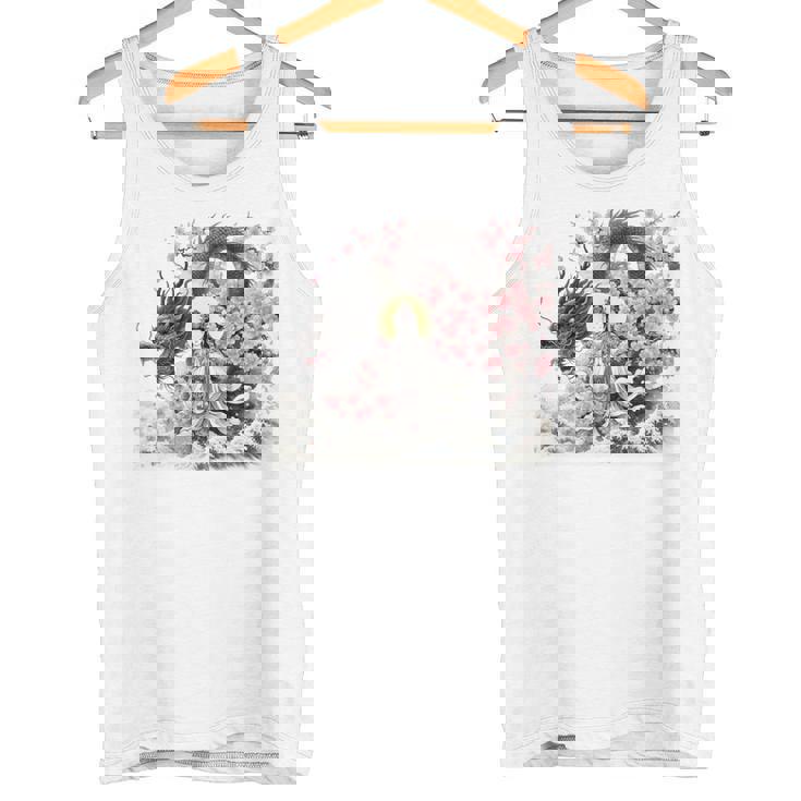 日本 浮世絵 観音菩薩 竜 桜 波 バックプリント 長袖tシャツ タンクトップ