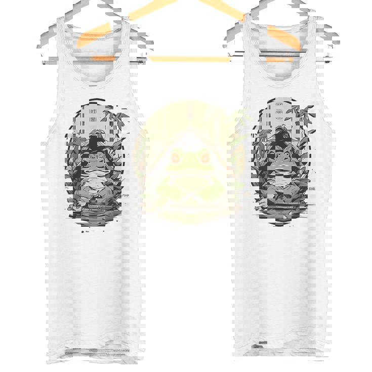 日本の不機嫌なカエル浮世絵 アニメ 日本アート タンクトップ