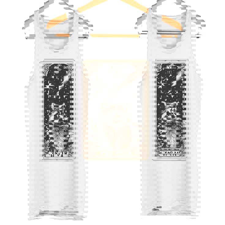 星のタロットカード アライグマ 占星術 神秘的なアライグマ タンクトップ