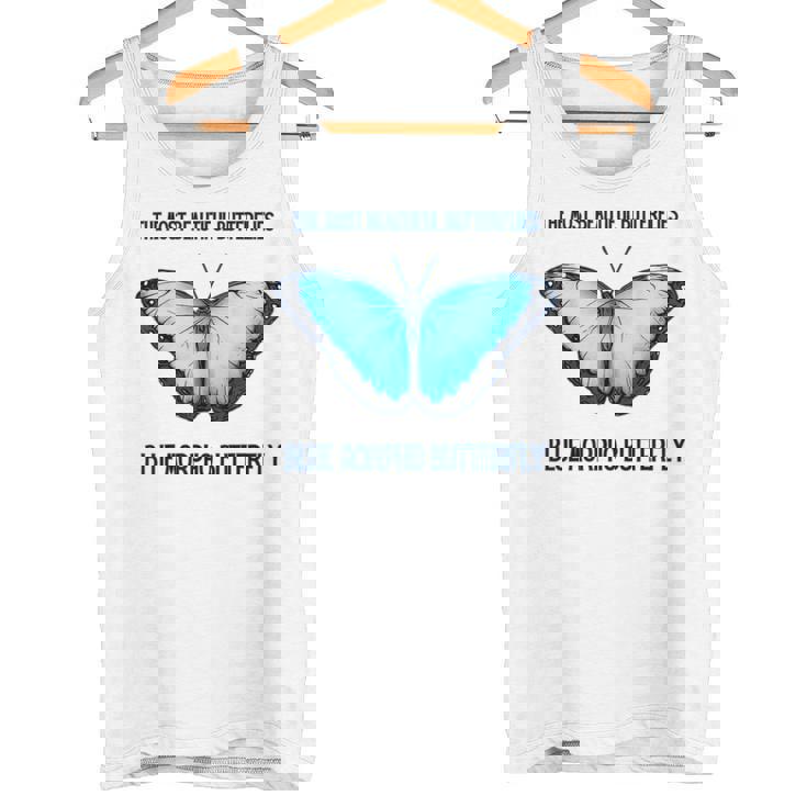 最も美しい蝶青いモルフォバタフライ タンクトップ