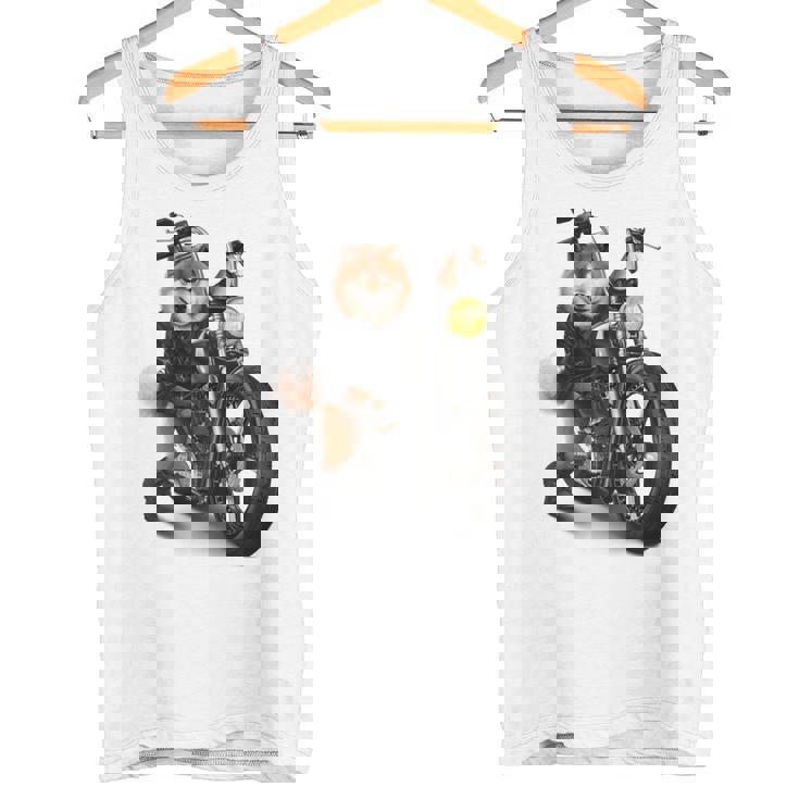 柴犬 いばけん 犬 バイク バイカー 長袖tシャツ タンクトップ