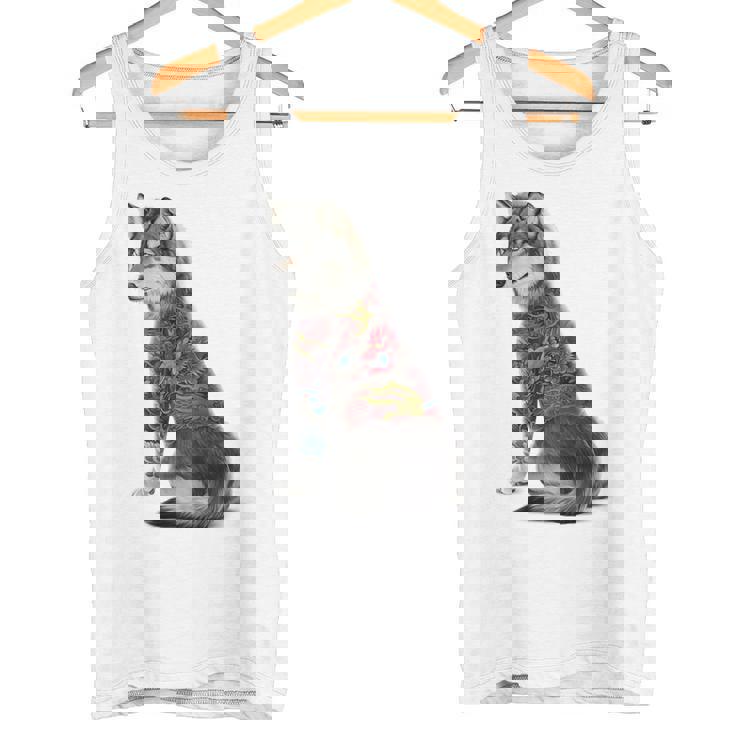 灰色オオカミ 伝統的な日本の龍の入れ墨 入泉 タンクトップ