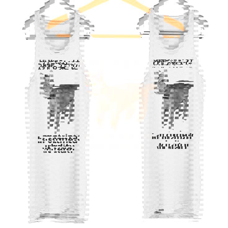 私は放射線で汚染されています 日本の猫 おもしろミーム タンクトップ