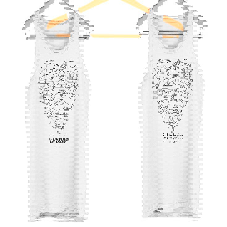 私は物理科学が大好きです数学グラフ数式方程式オタクオタク賢い学生教師 タンクトップ