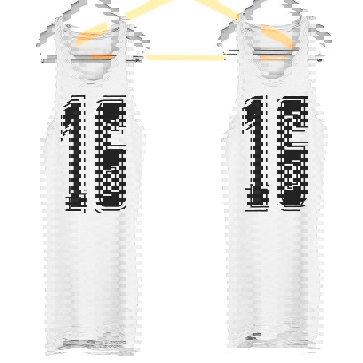 背番号 16 チーム短大スポーツ背番号付きユニフォーム タンクトップ