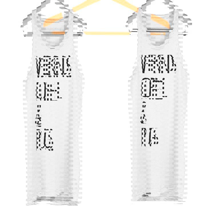 週末コーヒーパグ犬 タンクトップ