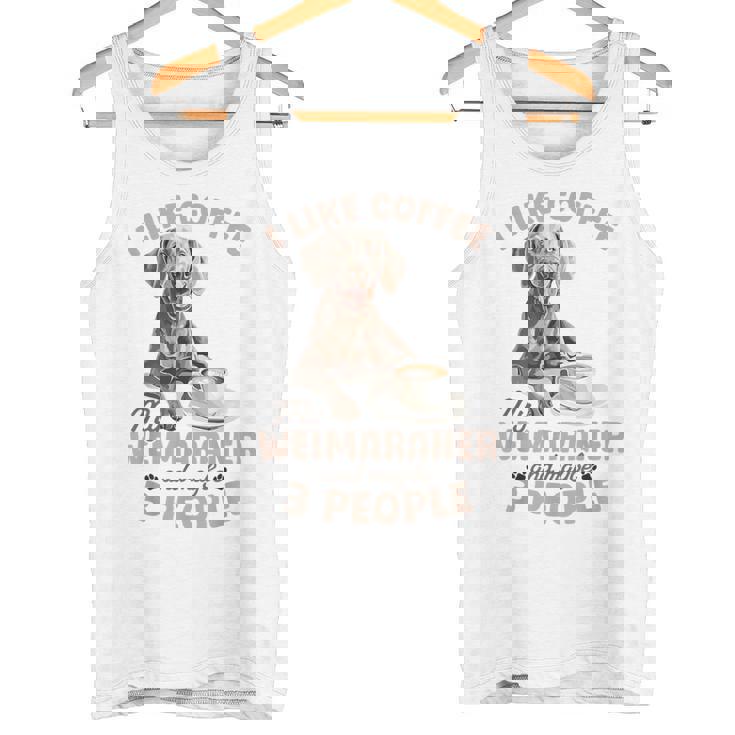 面白いワイマラナー犬私はコーヒーが好き、ワイマラナーと多分。 タンクトップ