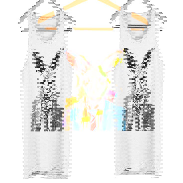 鮮やかなカンガルー、ネクタイ付き。 タンクトップ