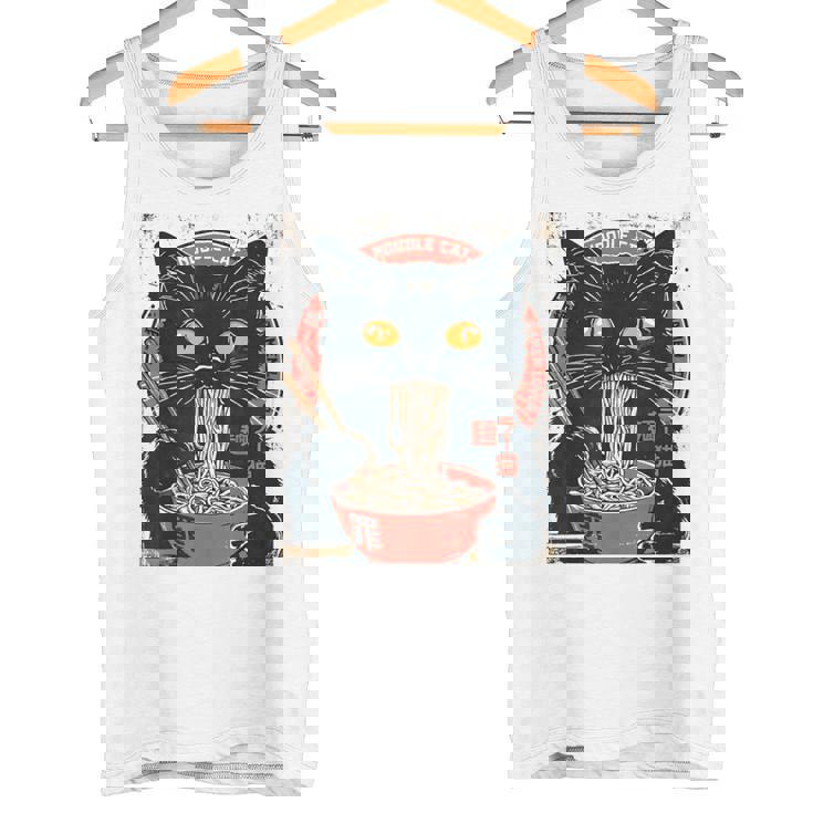 麺 猫 ラーメン好き 和食 猫 アート デザイン タンクトップ
